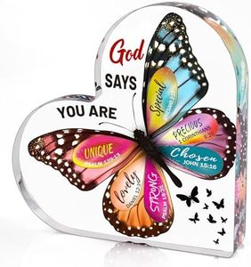 Christian Gifts for Women Birthday, Butterfly Inspirational Gifts for Friends, Religious Spiritual Gifts for Her Mom Girl Female Coworker Sister Christian Home Decorative Signs