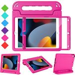 Surom Kids Case with Screen Protector for iPad 10.2 Inch 2021/2020/2019 (9th/8th/7th Generation), Shockproof Convertible Handle Stand iPad 10.2 9th/8th/7th Generation Case for Kids, Rose Rink