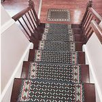 Gloria Rug Stair Treads Non Slip - Outdoor Skid Resistant Stair Tread (8.5" x 26") Beautiful Floral Design Stair Mats with Rubber Backing (New Checkers Gray)
