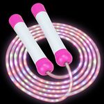 YongnKids Glowing Skipping Rope, Jump Rope - Adjustable Led Luminous Jumping Rope for Girls Boys, Skip Ropes for Adults Fitness Exercise & Night Party & Workout School Game & Outdoor Activity ﻿