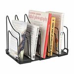 MetalTouch Metal Slot Magazine Stand File Rack Desktop Book Organizer File Holder Storage Organizer Bookshelf For Home School Office Décor Magazine Files Stand, File Organiser (Black1), Tiered Shelf