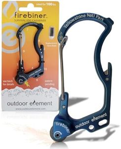 OUTDOOR ELEMENT | Yellowstone National Park Firebiner | Souvenir | Keychain Emergency Tool | Fire Starter | Carabiner | Bottle Opener | Multi Tool