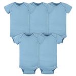 Gerber Baby Boys' 5 Pack Onesies, Solid Blue, 3-6 Months