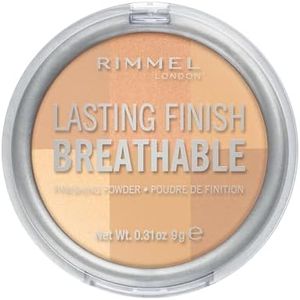 Rimmel London Lasting Finish - 001 Ivory - Breathable Finishing Powder, Brightening, Lightweight, Six Shades in One, 0.31oz