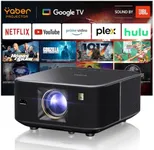 Yaber K3 Projector 1600 ANSI Smart Projector with Google TV, 30W Speaker Sound by JBL, Dolby Audio, Home/Outdoor Movie Projector with WiFi6 and Bluetooth, Auto Screen Adapation,Netflix 7000+app