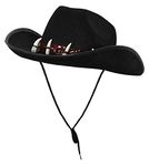 Australian Hat Outback Bush Tucker Fancy Dress Accessory Australia Explorer Hat Crocodile Hunter Costume Hat Black With Fake Teeth (Black)