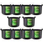 VIVOSUN 10-Pack 25 Gallon Grow Bags Heavy Duty 300G Thickened Nonwoven Plant Fabric Pots with Handles