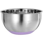 FAB4HOME Mixing Bowl Large Stainless Steel Mixing Bowl with Nonslip Silicone Bottom Metal Kitchen Bowl Baking Cooking Mixing Bowl Salad Bowl Dishwasher Safe, 28cm