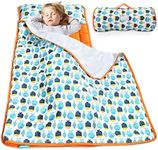 Toddler Nap Mat with Removeble Pillow and Fleece Minky Blanket, Nap Mats for Daycare Preschool, Lightweight Portable Travel Sleeping Bag for Kids Cot Nap Mat, Warm & Skin-Friendly, Fish