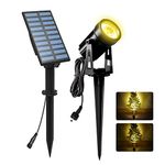 T-SUNUS Solar Garden Spot Lights, LED Solar Light Outdoor Waterproof Auto ON/Off for Garden, Driveway, Pathway, Pool Area, Christmas Decorations(Warm White 3000K)