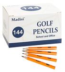 Madisi Golf Pencils, 2 HB Half Pencils, 3.5" Mini Pencils, Pre-Sharpened, 144 Count