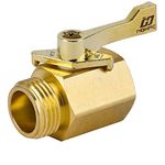 HQMPC Super Heavy Duty 3/4 Brass Shut Off Valve Garden Hose Connector +4 Extra Pressure Washers