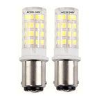 HRYSPN Ba15d LED Bulb AC220-240V 500 Lumens Cool White 6000K - 35W Halogen Lamp Equivalent Double Connect Bayonet for Sewing Machine (Pack of 2