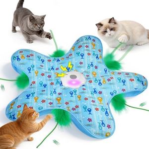 Duckart Interactive Cat Toy - Automatic Fluttering Starfish & Fish Toy with Bird Chirping Sound, 3 Speeds, Auto Sleep/Wake Mode, Rechargeable USB-C, Safe ABS Material - Best Cat Toys for Indoor Cats