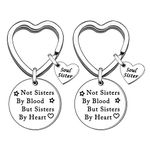 Best Sisters Keyrings Not Sisters by Blood But Sisters by Heart Keychain Birthday Gifts Friendship Jewellery Christmas Graduation Gifts