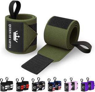 TECEUM Weightlifting Wrist Wraps with Thumb Loop – Military Green – Queen of Lifts – 18 inch – Heavy-Duty Workout Wrist Support & Protection – Ideal for Powerlifting, Strength Training, Bodybuilding