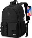 YAMTION 17,3 Inch Backpack for Women,High School Bookbag Backpack Men for Travel College,Middle School Bag for Teens Girls Boys,Black