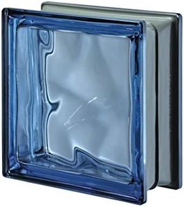 Quality Glass Block 7.5 x 7.5 x 3 Pegasus Metalized Q19 Blue Wave Glass Block