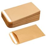 kuou 120 Pcs Small Brown Envelopes for Seeds, Self-Adhesive Seed Envelopes Paper Coin Envelopes Seed Packets for Money Seeds Packing Storing Small Items Wages Notes Beads(2.4 * 3.9inch)