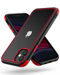 MobNano Compatible with iPhone 11, Ultra Thin Hybrid Case, Soft TPU Shockproof Bumper Anti Scratch Cover for iPhone 11 - Black Red