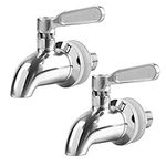 Bekith 2 Pack Beverage Dispenser Replacement Spigot, Stainless Steel Polished Finished Water Drink Dispenser Replacement Faucet