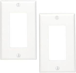 Decora GFCI Device Wallplate, Rocker Wall Plate Cover,Light switch cover,Standard Size 1-Gang 4.50" x 2.76",Smooth Face,Thermoplastic Nylon,UL Listed,2-Pack