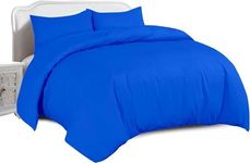Sapphire Textile Luxury Egyptian Cotton Duvet Cover Bedding Set 200TC Single, Double, King, Super King Size Hotel Quality Duvet Set with Easy Closure (Royal Blue, Double)