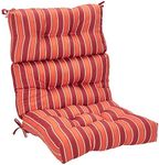 Amazon Basics Tufted Outdoor High Back Patio Chair Cushion- Red Stripe