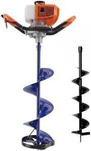 Garvee 2-in-1 Gas Powered 52CC 2-Stroke Ice Auger & Earth Auger Kit with 10" Ice Drill and 5.9" Ground Drill Bit for Ice Fishing and Post Hole Digging, EPA Certified