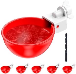 ZenxyHoC DIY Chicken Waterer Cups, 6 Pack Automatic Chicken Water Feeder Kit with 1/8'' MPT Hole Saw for Buckets Boxes Troughs