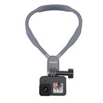 TELESIN Neck Mount Necklace Holder, POV Selfie Hand Free Head Chest Shoulder Body Strap Attach Bike Motorcycle Video Accessories for GoPro Max Go Pro Hero 12 11 10 9 8 Insta360 X3 GO3 DJI Action 3 4