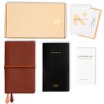 NEORAH – Petite Accomplish DATED PLANNER Gift Set | Includes Petite TRAVELOGUE Cover+ Petite Soft Cover Dated Planner + User Guide + Planner Box | Planner Includes 176 pages Dated –Yearly layout |12 Monthly Page Layout | 52 Weekly Page Layout | 12 month Budget Tracker + Habit Tracker – Tracking Goals | Things to Do| Health | Priorities | Affirmations | Accomplishments | Gratitude Journal | Notes - Brown