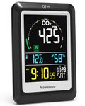 Newentor CO2 Monitor Indoor, Carbon Dioxide Detector with Alert, Large Digital CO2 Sensor Portable, Carbon Dioxide Meter with Temperature Humidity and Alarm Clock, 400-5000ppm