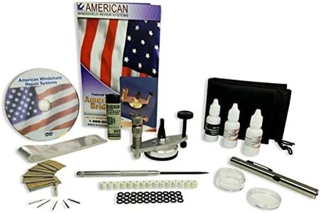 Windshield Repair Kit - American Essentials Professional Windshield Rock Chip Repair Kit - with Glass Repair Resin and Pit filller for 100 Repairs - Cracked Glass Tool - DIY or Start a Business