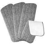 TUPARKA 4 Pcs Gray Microfiber Mop Pads 16.5"x5.5" Reveal Mop Head Replacement Pad for Wet/Dry Spray Mops Washable Cleaning