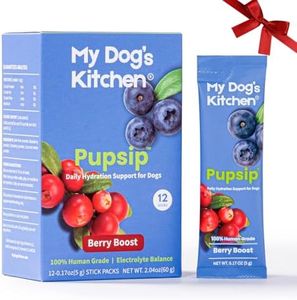 PupSip Dog Hydration Mix – Berry Boost | Electrolytes & Non-GMO Superfoods for Active Dogs, Fast Rehydration for Hikes, Training & Travel, 12 Sticks