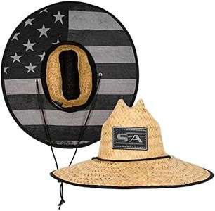 S A Company Summer Straw Hats for UV Sun Protection | Unisex Adult (Blackout American Flag)