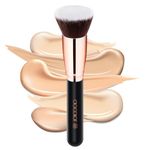 Docolor Makeup Brush Foundation Brush Kabuki Brush Flat Top Face Brushes for Liquid Cream. Blending Blush Contour Brush with Cream,Powder,Blush,Liquid Foundation,and Concealer.Black