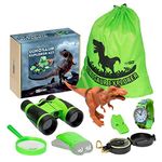 Dinosaur Kids Explorer Kit with Binoculars, Flashlight, Watch, Magnifying Glass, Carry Bag, Compass, Whistle & T-Rex - Jurassic Dinosaur Toys - Dinosaur Gifts for Boys and Girls - Kids Adventure Kit