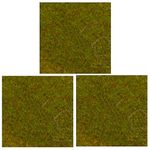 Model Grass Mat, OrgMemory (3pcs, 20"x20"), Model Railway Scenery for Model Scenery (Olive Green)