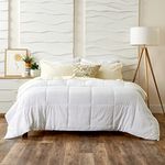 Cosy House Collection Luxury Bamboo Down Alternative Lightweight Duvet - 4.5 TOG All-Season - Plush Polyester Fill - Machine Washable Comforter - Super King, White