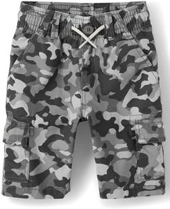 The Children's Place Boys' Pull On Cargo Shorts, Grey Camo, 12