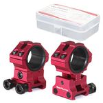 WestHunter Optics Adjustable Height Picatinny Scope Rings, 1 Inch 30 mm Precision Scope Mount | Red