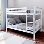 Max & Lily Solid Wood Full Over Full Bunk Bed, White