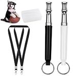 AWAVM 2 Pack Dog Whistle, Dog Whistles for Recall, Ultrasonic Stop Barking Silent, Adjustable Dog Training Whistle, Gun Dog Whistle with Lanyard，with Storage Box