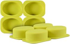 QELEG 2 Pcs 4 Cell Sponge Oval Soap Molds Silicone Soap Mold Cake Bar DIY Handmade Soap Molds Baking Tray (Oval)
