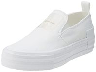 Calvin Klein Jeans Women's Bold Vulc FLATF Slipon WN YW0YW01040 Vulcanized Sneaker, White (Bright White), 6 UK