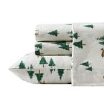 Eddie Bauer - Full Sheet Set, Warm Breathable Cotton Flannel Bedding with Deep Pockets, Brushed for Extra Softness, Cozy Home Decor, Oeko-Tex Certified (Deer Hollow, Full)