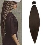 One Pack 26 Inch Pre-stretched Easy Braids Professional Braiding Hair Extension Hot Water Setting Yaki Synthetic Hair For Twist Braids - Medium Brown