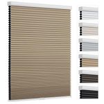 Changshade Blackout Blinds Black Out Shade for Indoor Windows, Cordless Cellular Shades Room Darkening Honeycomb Blinds for Bedroom, Bathroom, Kitchen, Shade Size 48 inch High 27 inch Wide, Brown